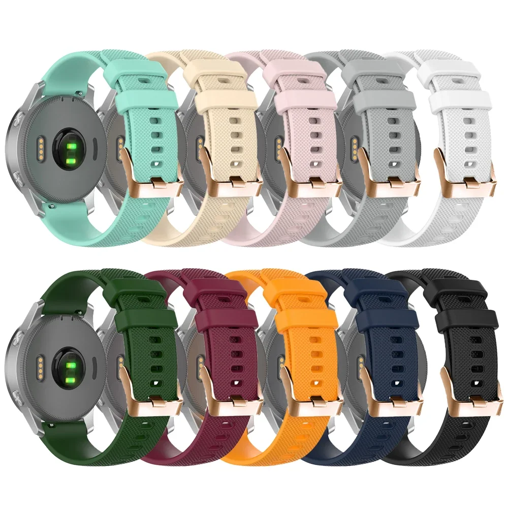 Pink Gold Silicone Buckle Band Strap, 20mm