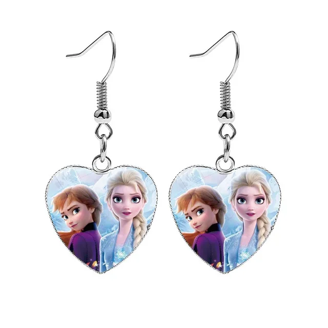 Frozen 2 Heart Earrings Toy Cartoon Disney Elsa Elsa Anna Princess Toy Girl  Jewel Ear Clip Earrings Children's Day Gift - AliExpress