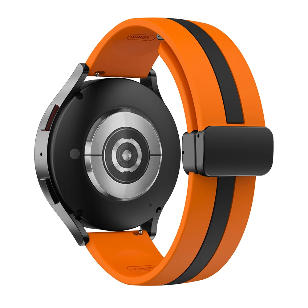 Silicone Magnetic Bracelet Strap, 20mm/22mm, in Black