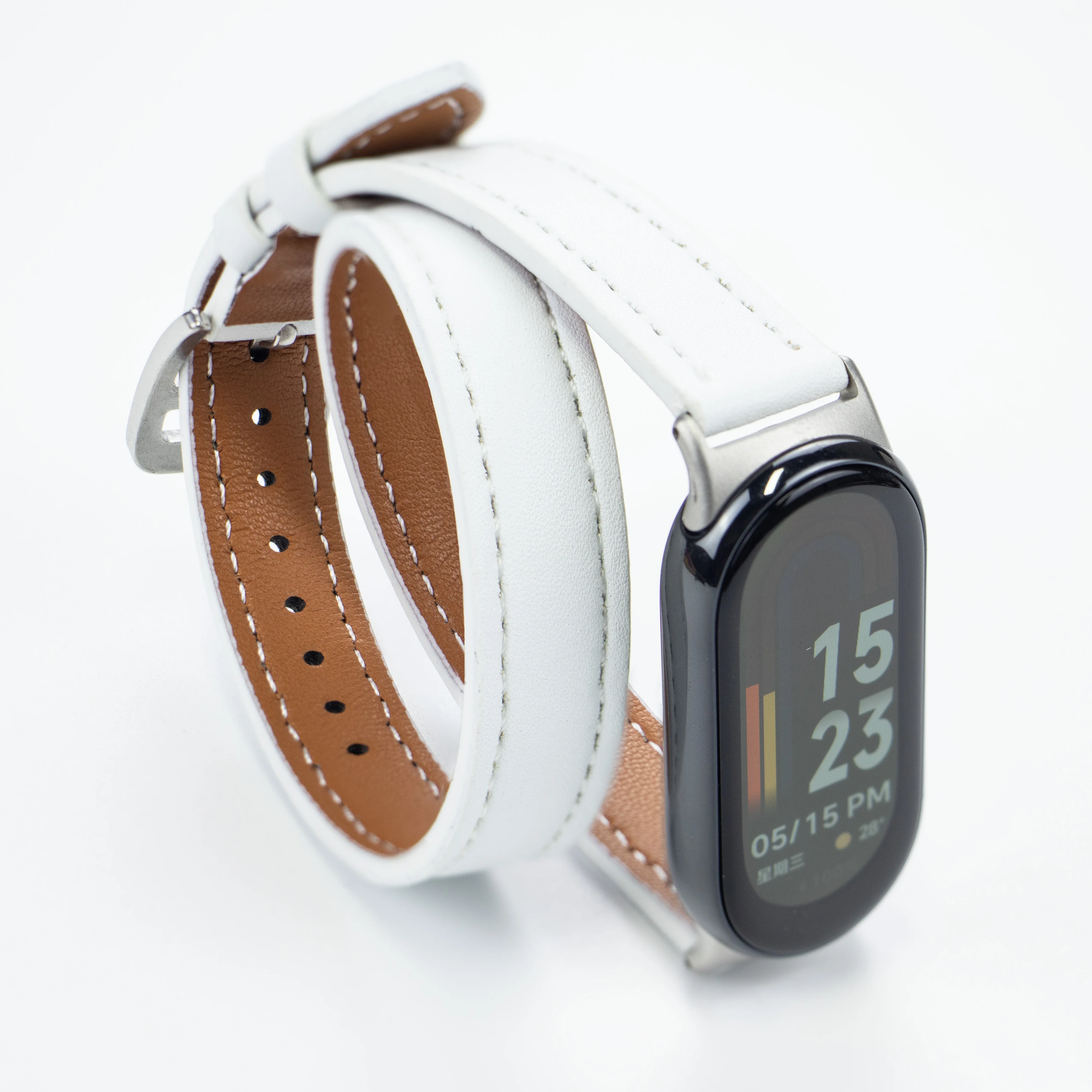 Premium Leather Strap for Mi Band Sports Bracelet - Stylish Replacement Wristband