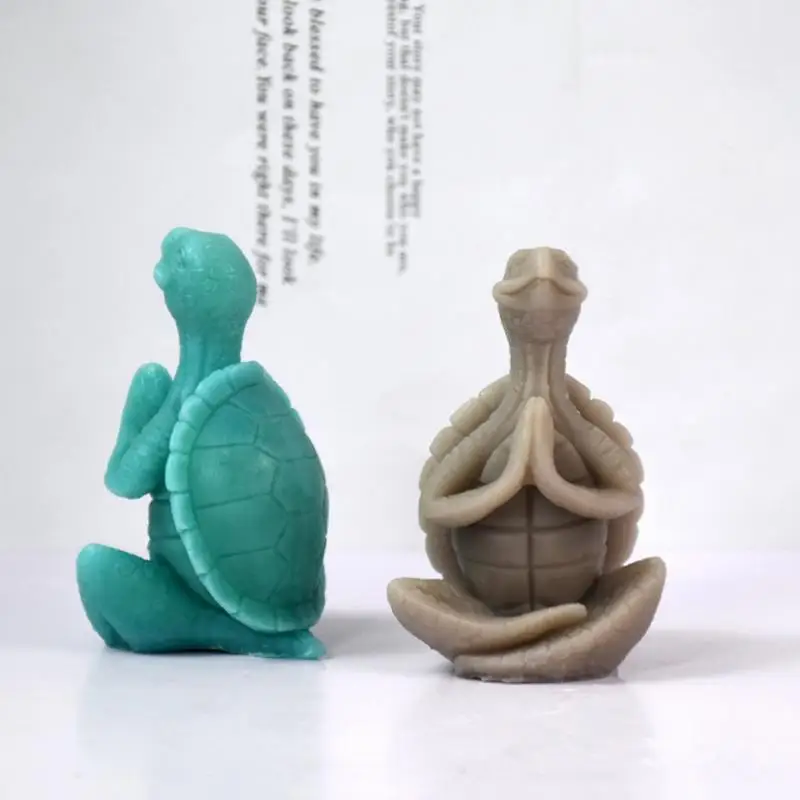 

3D Mediating Turtle Silicone Mold Yoga Turtle Scented Candle Mold Epoxy Resin Plaster Clay Mold DIY Aromatherapy Resin Ornaments
