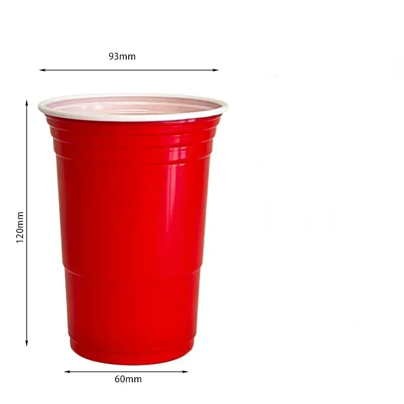 Disposable Cups 500ml 25/50Pcs Red Yellow Green Table Decorations 16 Oz Plastic Cup Wedding Birthday Party Kitchen Tools