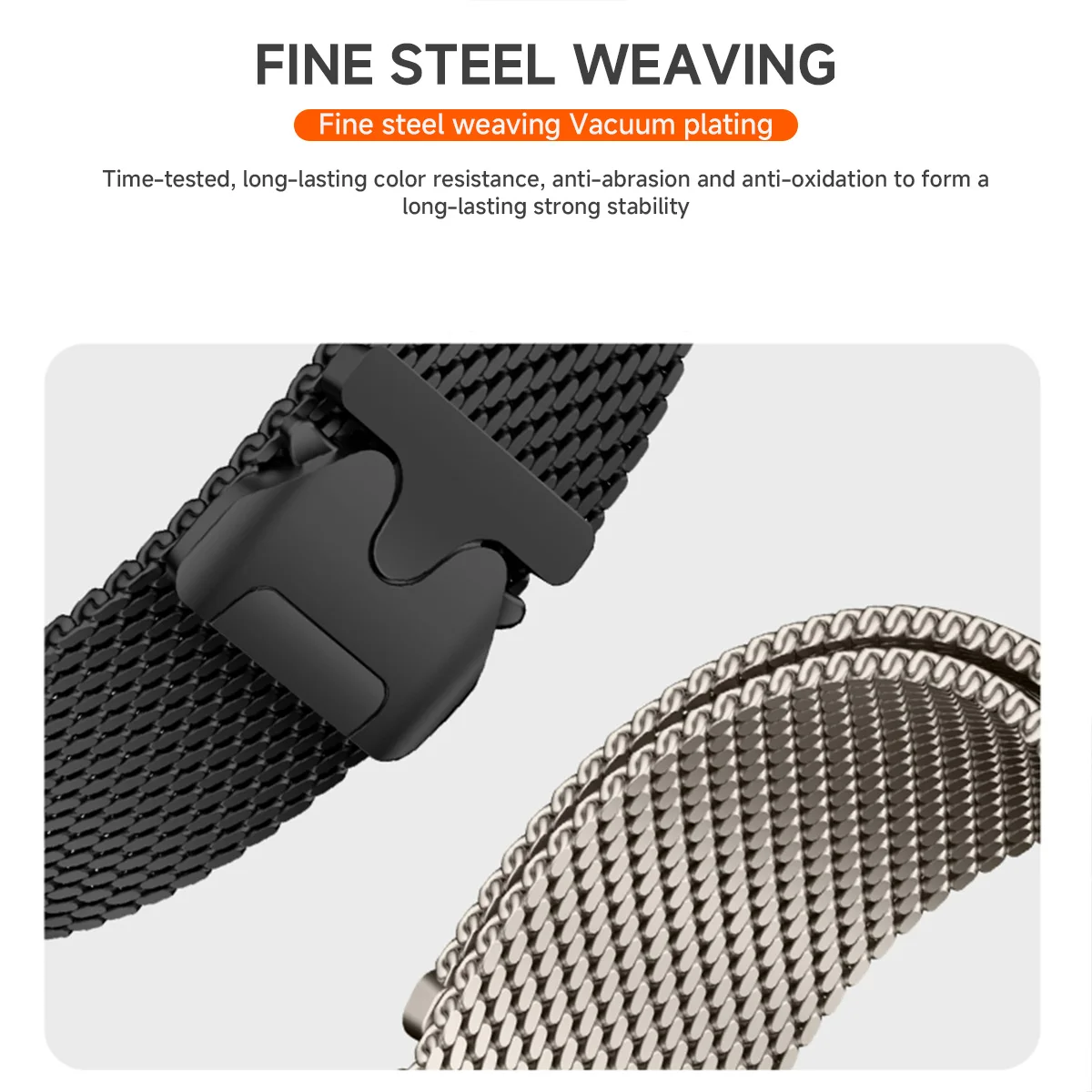 Magnetic Milanese Stainless Steel Bracelet Band, 18mm/20mm/22mm