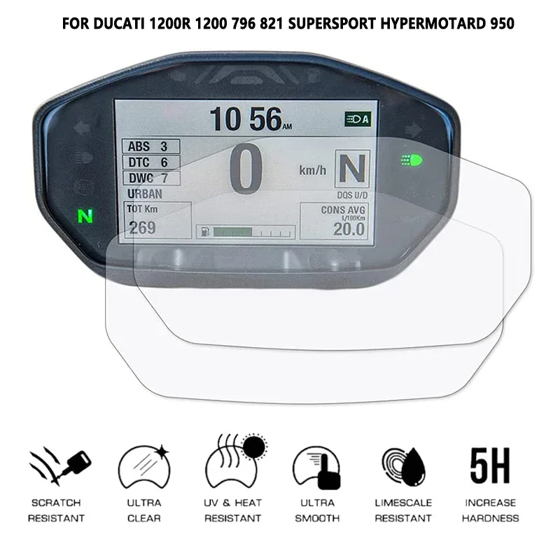 Motorcycle Cluster Scratch Protection Film Screen Protector For DUCATI 1200R 1200 796 821 SUPERSPORT HYPERMOTARD 950 Accessories motorcycle screen protector