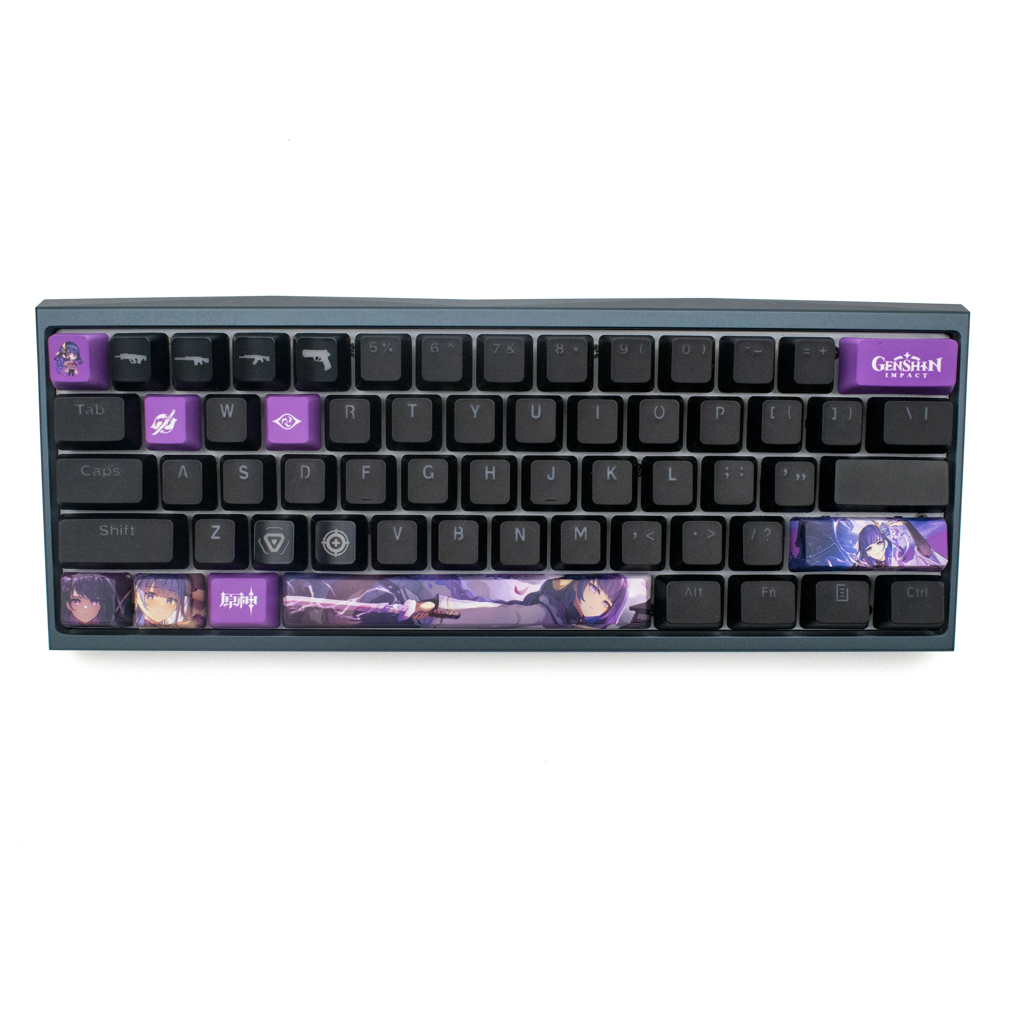 Genshin Impact Keycaps Raiden Shogun Perfil Oem 10 Chaves Pbt Dye Sub - Imagem 4