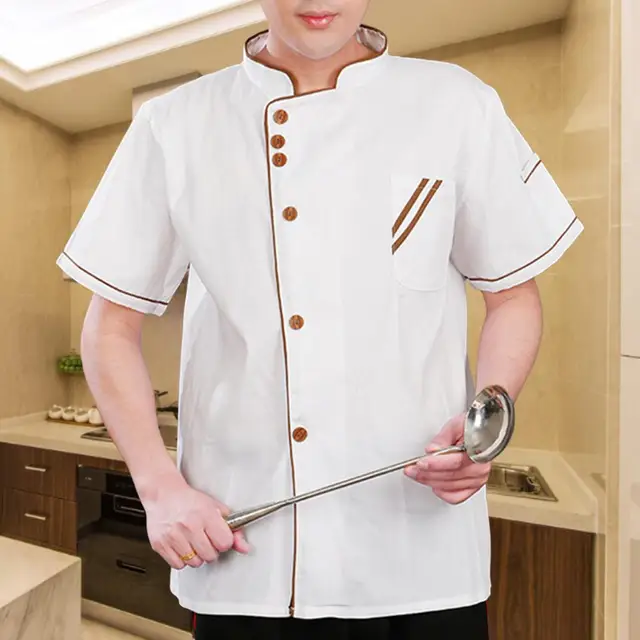 부드럽고 통기성이 좋은 소재로 만들어진 유니폼 레스토랑 요리사 셔츠