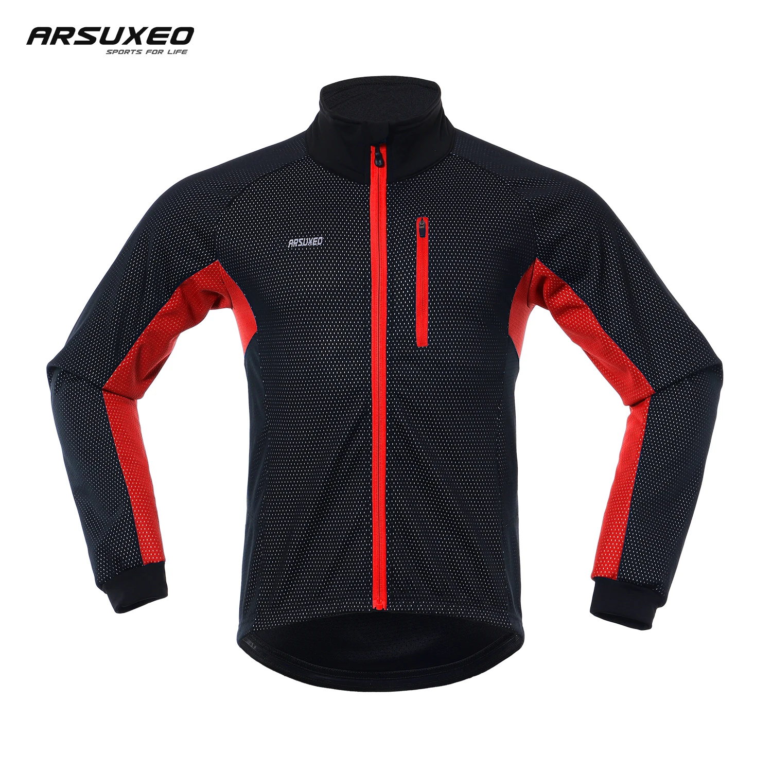 ARSUXEO Winter Cycling Jacket Men Thermal Fleece Cycling Jacket Windproof Waterproof Warm Bicycle MTB Mountain Bike Clothing