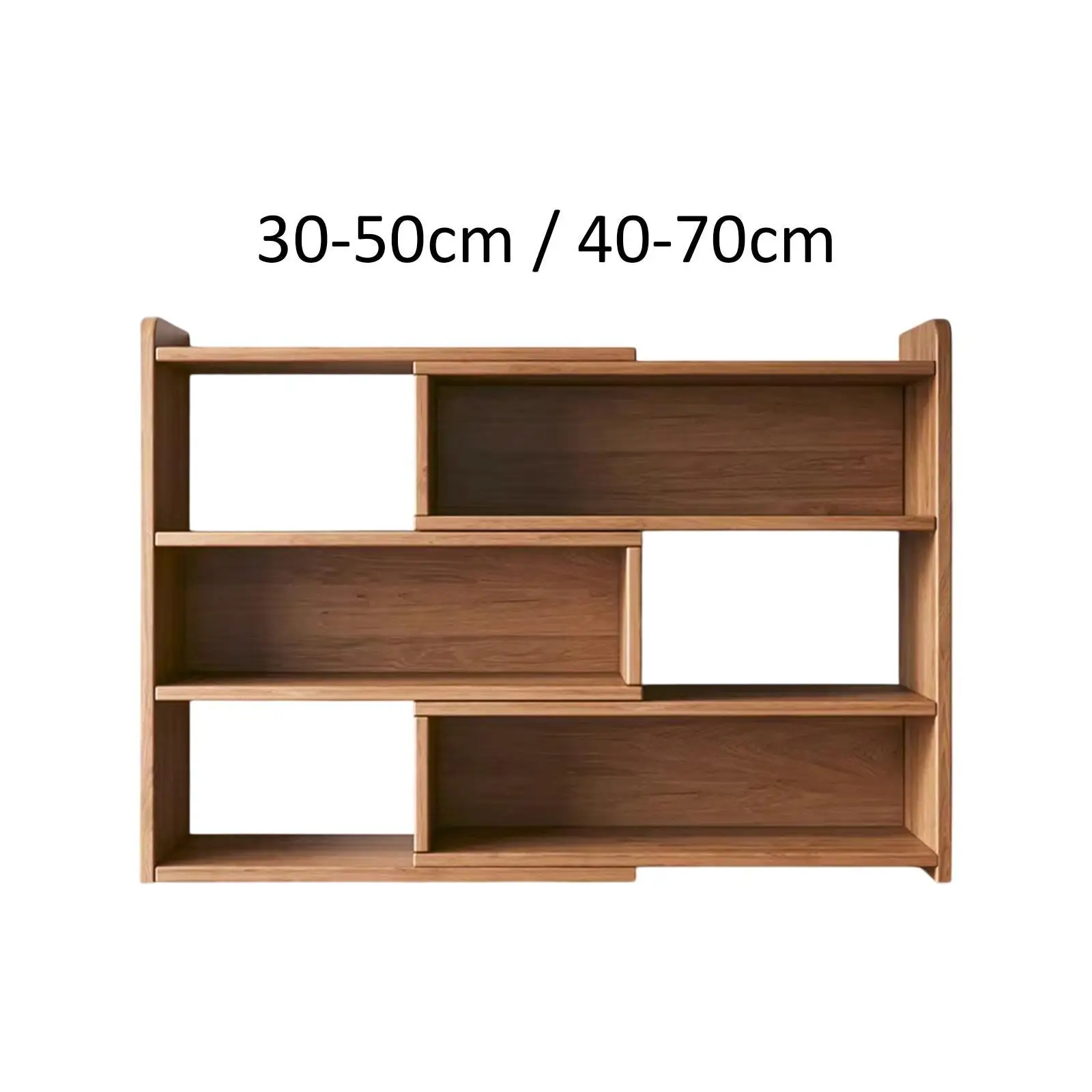 Modern Wooden Furniture Bookcase Rotating Storage Rack Retractable and Extendable with Backboard for Bedroom Study Room Students