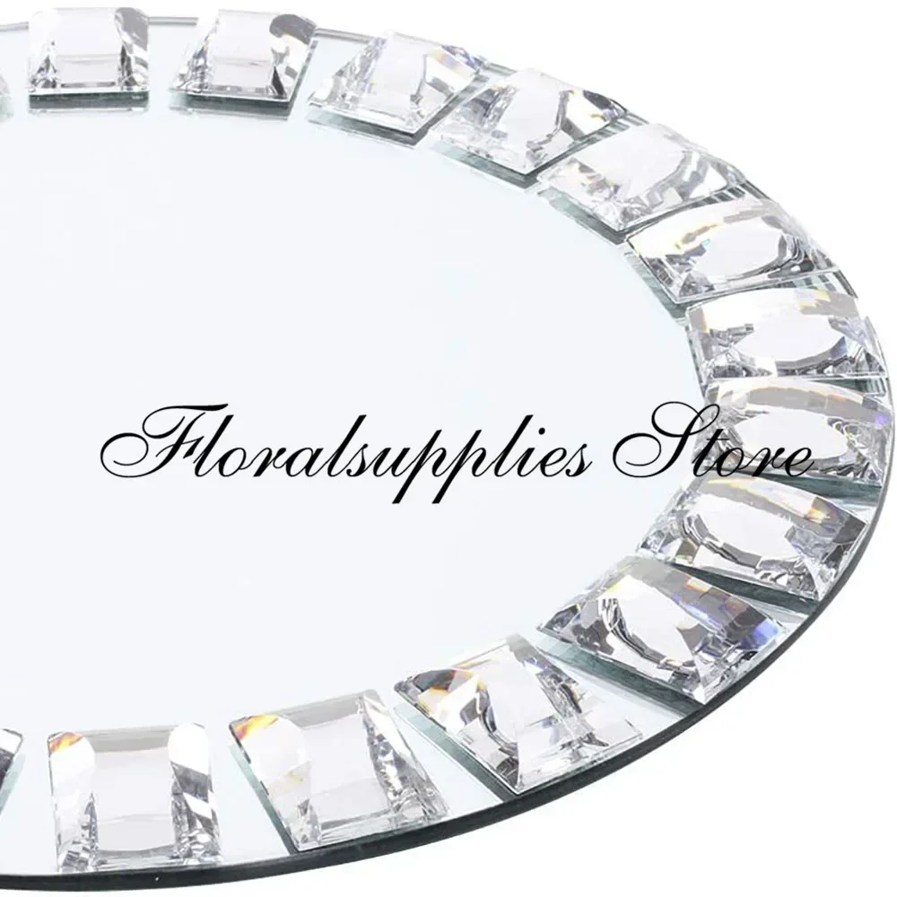 Wholesale Mirror Charger Plates Round Mirrored Tray Plate Settings