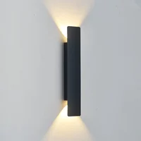 Outdoor Waterproof Wall Lamps Strip Aluminum Wall Lights 18W LED Black Wall Lamp Bedroom Exterior Outdoor Lighting Fixtures 5