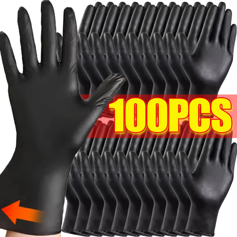 Disposable Nitrile Gloves Disposable Gloves Disposable Gloves Black Nitrile Gloves for Home Kitchen Cooking Tools Tattoo Washing Car Household Cleaning Work Safety