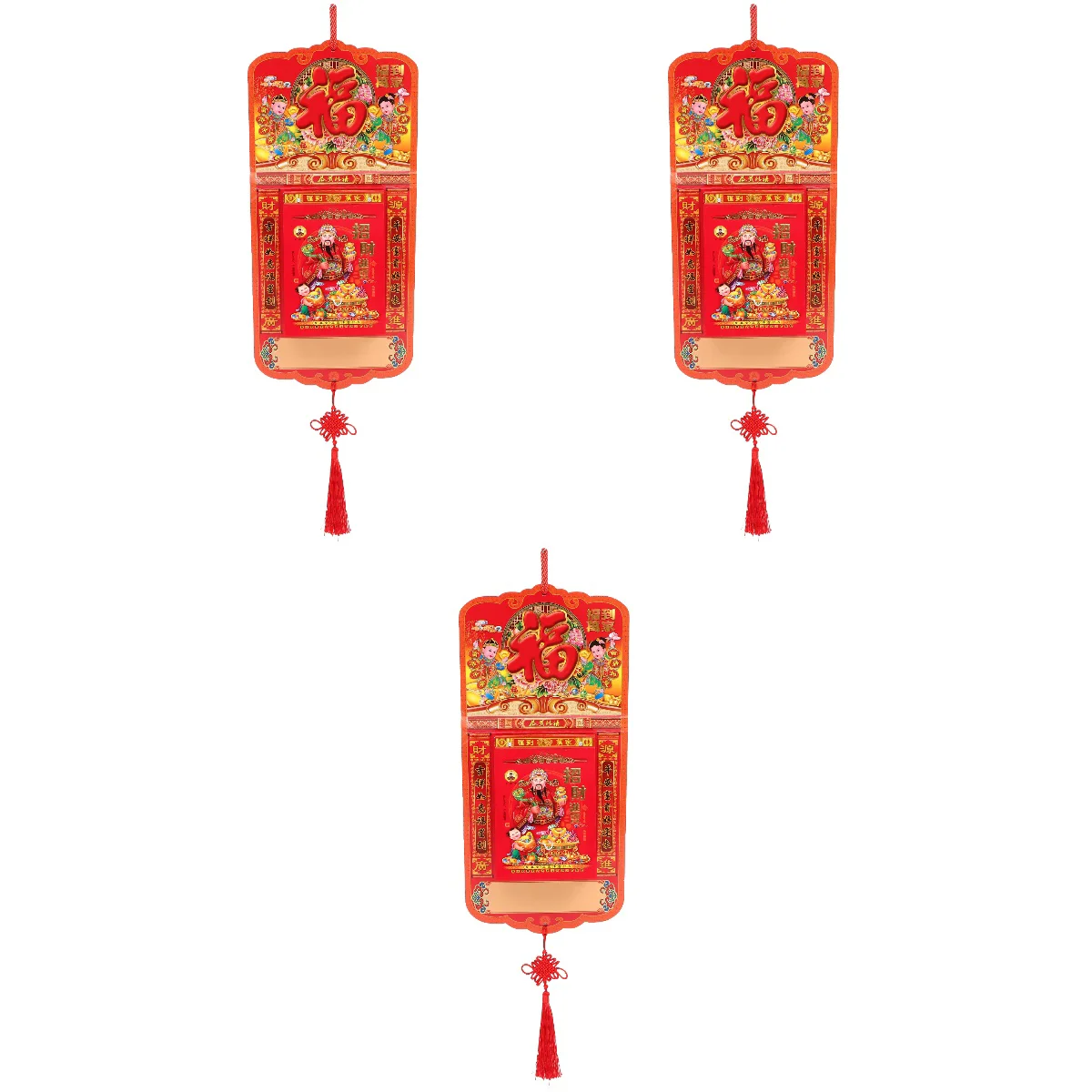 

3pcs Tearable 2024 Calendar Wall Calendar Pendant Hanging Lunar Calendar Year of Dragon Wall Calendar