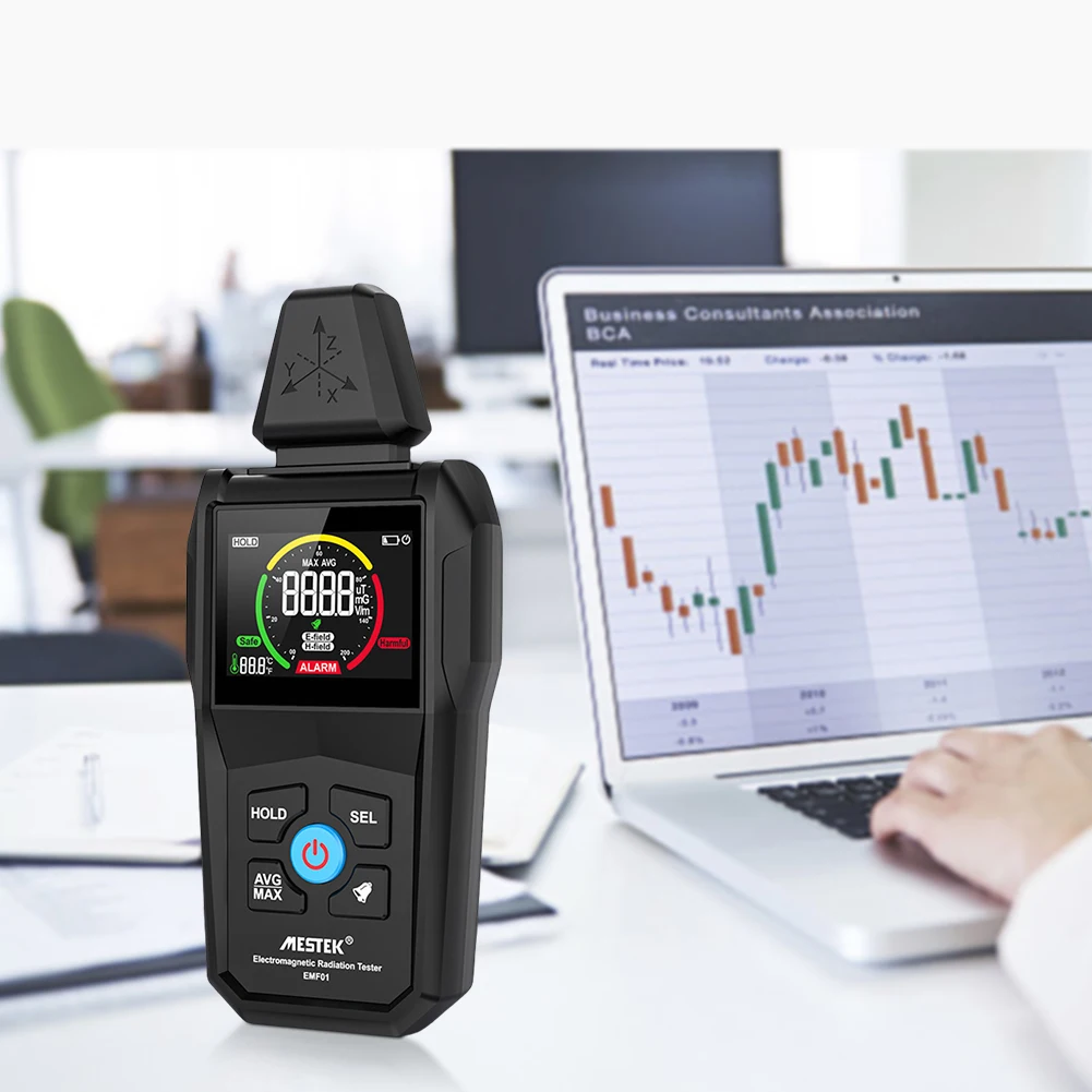 전기 자기장 스캐닝 가이거 선량계 다기능 디지털 컬러 디스플레이 감지기 실내외 휴대용