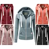2024 Autumn/Winter New Women's Personalized Fashion Sports Hoodie Long Sleeve Drawstring Pocket Zipper Coat Woolen Sweater Top 1