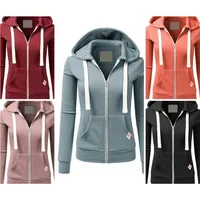 2024 Autumn/Winter New Women's Personalized Fashion Sports Hoodie Long Sleeve Drawstring Pocket Zipper Coat Woolen Sweater Top 1