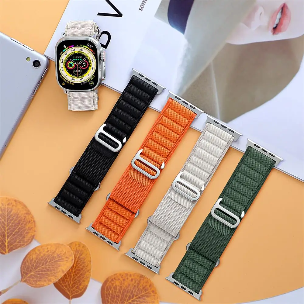 

Nylon Strap for Apple Watch Band 44mm 45mm 49mm 40mm 41mm 42mm 45 mm correa bracelet Alpine Loop iWatch Ultra series 7 6 5 se 8