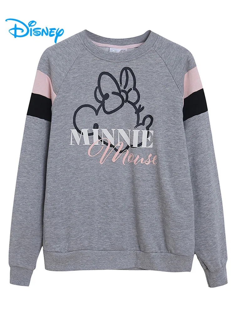 

Disney Minnie Mouse Sweatshirt O Neck Long Sleeve Women Fleece Pullover Tops Cartoon Casual Jumper Female Harajuku Streetwear