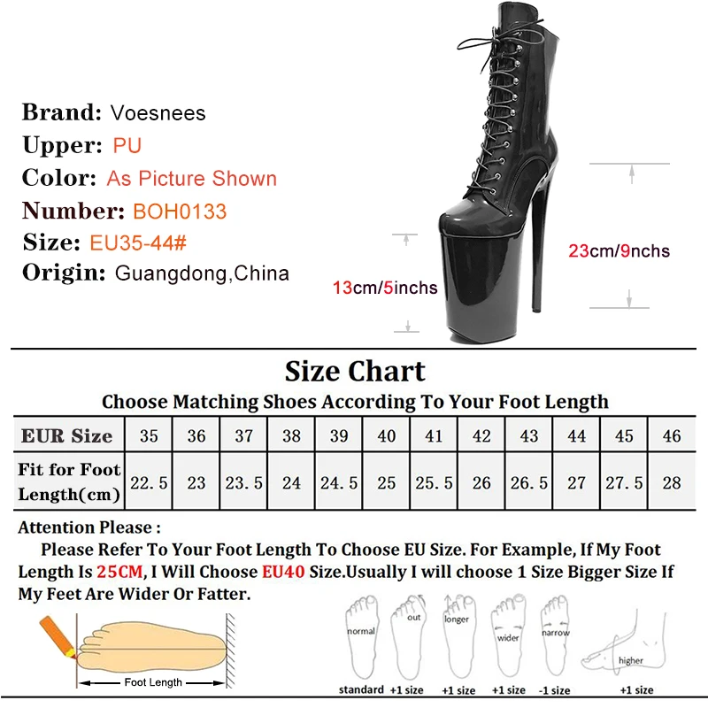 9Inch/23cm Pole Dance Shoes Round Toe Ankle Boots Adult Modern Boots Nightclub Stiletto Heels Platform Sexy Women Shoes Side ZIP