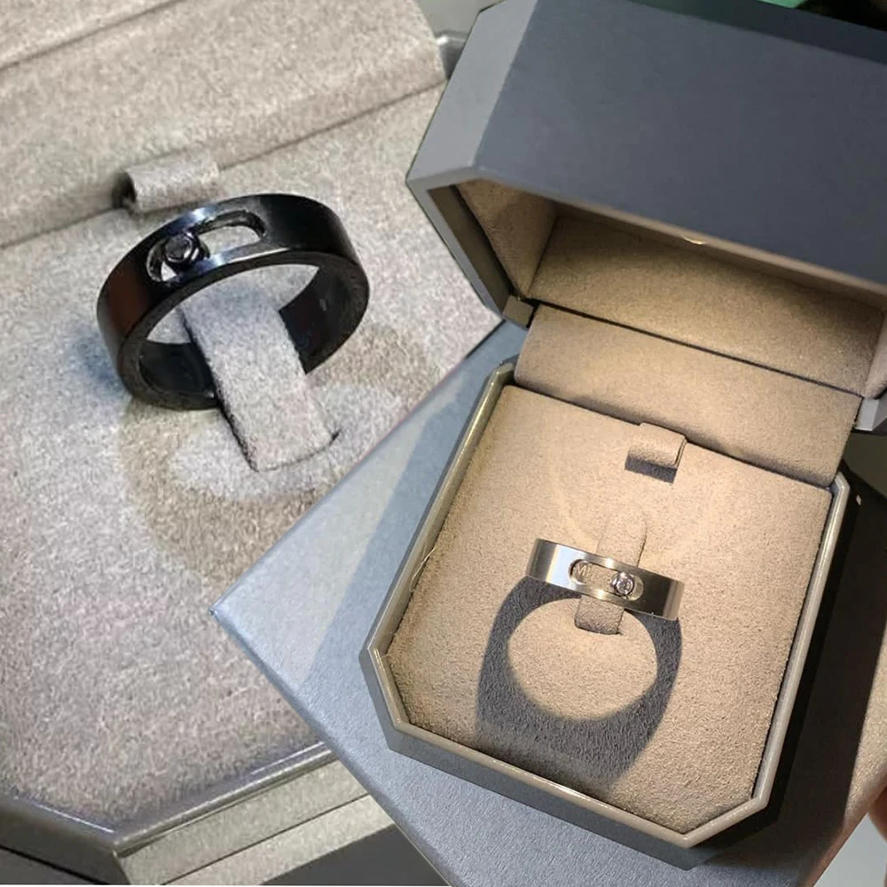 Мужские и женские кольца MOVE ROMANE, французское роскошное ювелирное изделие из серебра пробы, кольцо для пары, Подарок на годовщину, кольцо с бриллиантами
