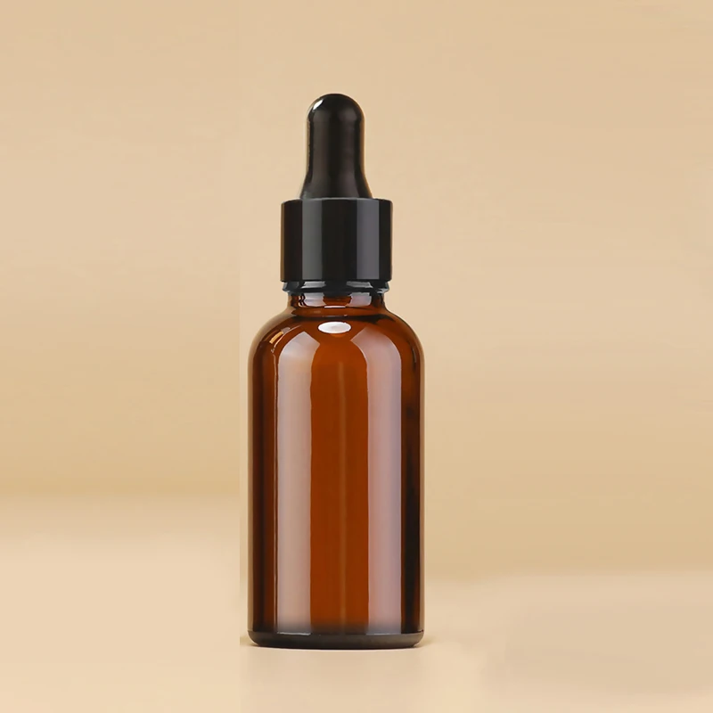 30ML amber glass dropper bottle refillable for essential oils cosmetics fluid containers