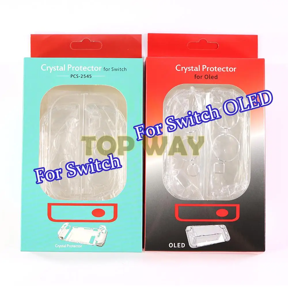 1Pc Hard Stand Crystal Clear Shell Per Switch Oled Custodia Protettiva Flip Cover Skin Guard Per Nintendo Switch Oled Console