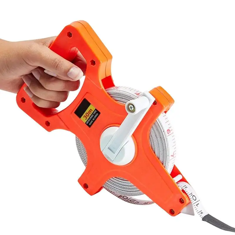 1 Pz 20M/30M Metro Open Reel Metro A Nastro In Fibra Di Vetro Pollici Scala Metrica Strumenti Di Misura In Plastica Resistente Agli Urti