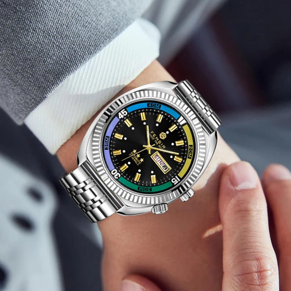 Luxury High-End Men's Watch: European & American Style, Fashionable, Personalized, Waterproof Steel Band, Multifunctional Timepiece