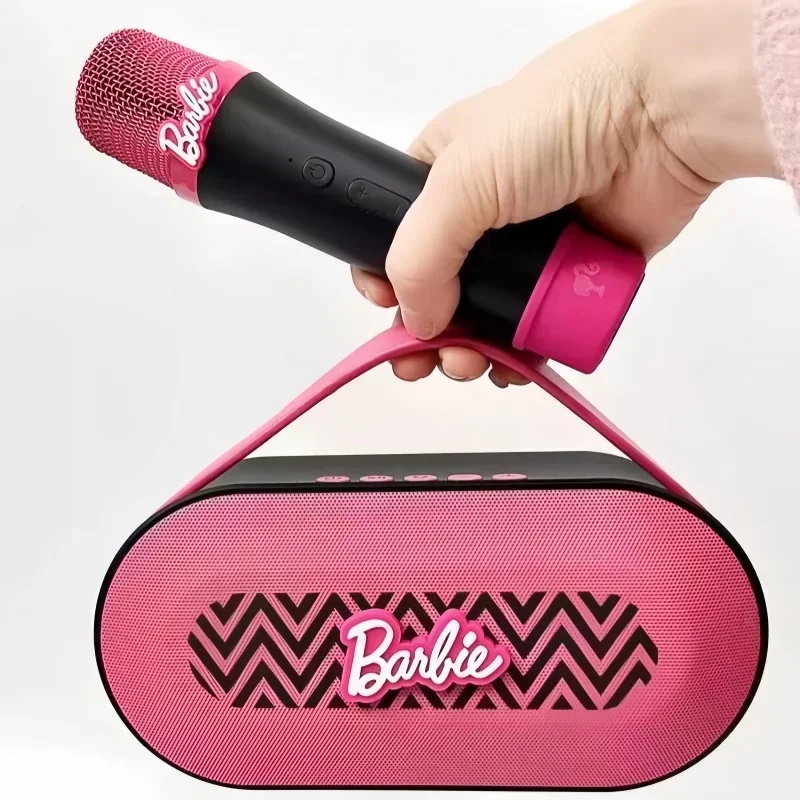 

2024 Hot Cute Barbie Microphone Audio Integrated Microphone Household Karaoke Wireless Singing Cool Children's Bluetooth Gift