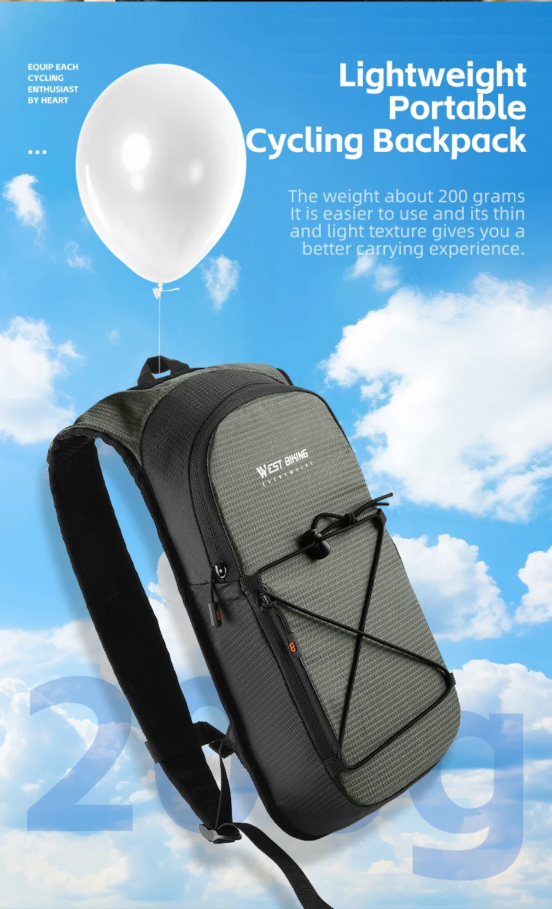 WEST BIKING Leichter Fahrradrucksack 7L Fahrradtasche Outdoor Laufen Wandern Klettern Radfahren Hydrations-Rucksack Fahrradzubehör – Detail 6