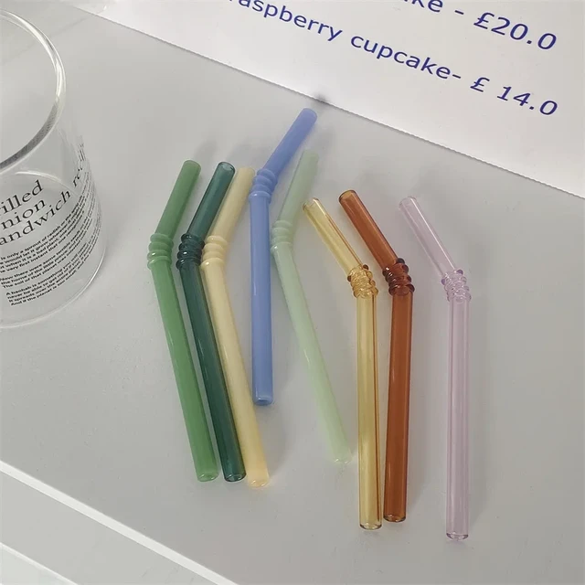 Better Houseware Glass Straws with Cleaning Brush, Set of 5 (Extra-Wide)