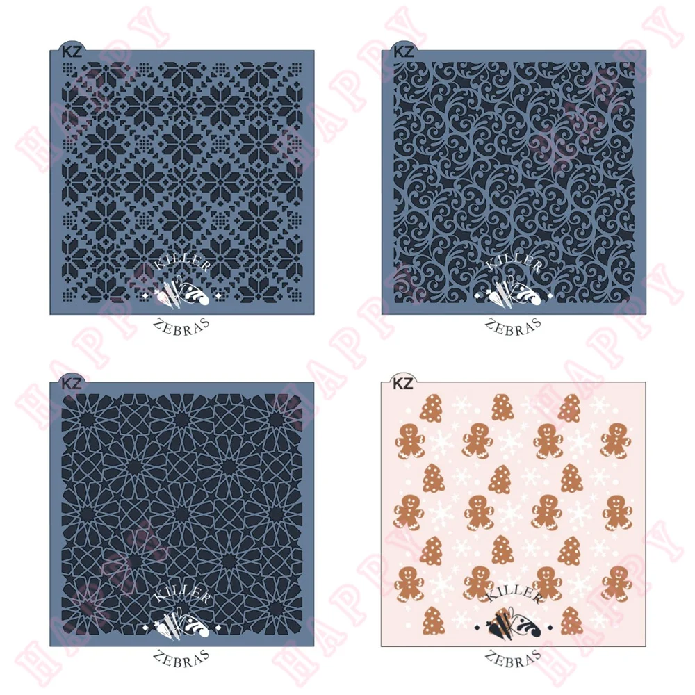 

2022 Plastic Stencil Gingerbread Man Geometric Star Flower DIY Scrapbooking Diary Paper Craft Handmade Album Greet Card Template