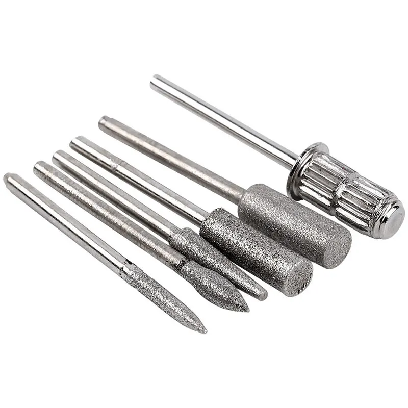 Nail Art Tools Nail Drill Bit Nail Drill Bits Nail Manicure Tools Nail Drill Set Nail Drill Kit 6pcs Safety Tapered Carbide Nail Drill Bits Sanding Cap Bands For Electric Nail Drill Machine File Removal Acrylic Manicure Tool