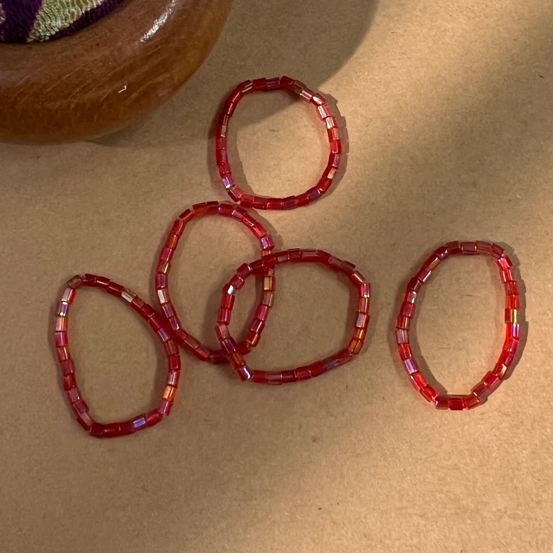 1PC Small Design Hand-made Thin Red Tail Ring Beaded Rings for Women Jewelry | Украшения и аксессуары