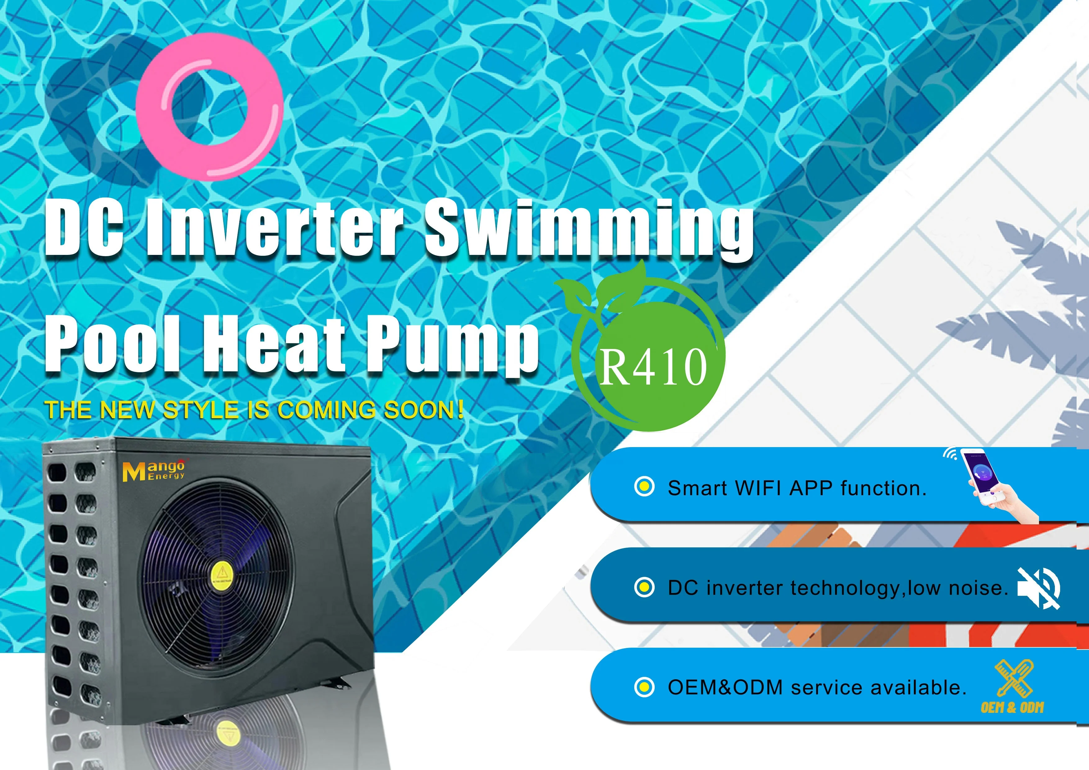 7KW 9KW 11KW 15KW Single Inverter High Efficiency Cop 5 Swimming Pool Heat Pump