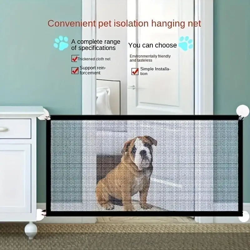 Title 2, 1pcs Dog Gate Ingenious Mesh Dog Fence For Indo...