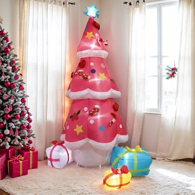 6.9FT Christmas Inflatable Tree Decor with LED Lights Lighted Blow Up Xmas Tree Blow Up Inflatable Tree for Party Holiday Xmas 1