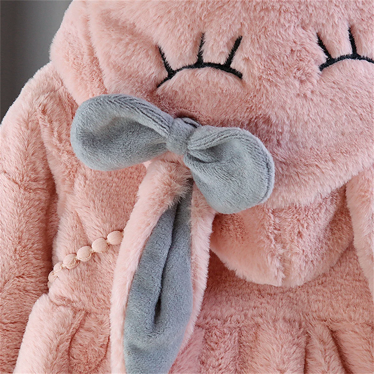 2Pcs/Set Winter New Girl's Little Rabbit Butterfly Knot Sweater Cute Cartoon Coat For Baby Girls Comes With A Little Rabbit Bag