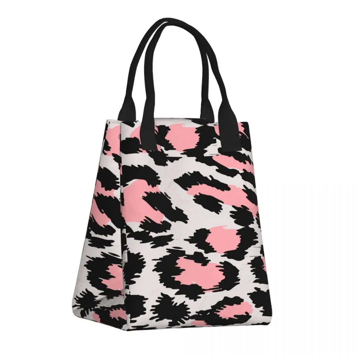 

Portable Lunch Bag Fresh Cooler Pouch Convenient Lunch Box Tote Leopard Print Container Bag