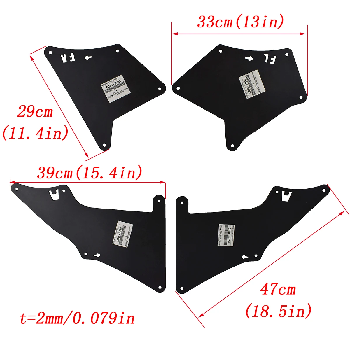 Toyota 4Runner 2003-2020 스플래시 가드 Mudflaps 펜더 라이너 앞치마 씰 53735-35150 53736-35150 용 머드 플랩 스플래시 실드
