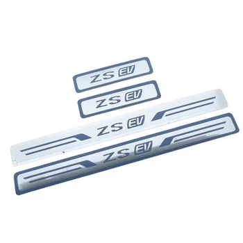 For MG Zs Ev Car Door Protector Pedal Board Scuff Threshold Protection Trunk Cover Trim Ding Prevention Guard Chromium Styling