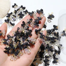 

5Pcs DIY Fashion Nail Art Charm Butterfly Crystal Pendant Aurora Bell Ornament Bow Nail Art Decorative Accessories