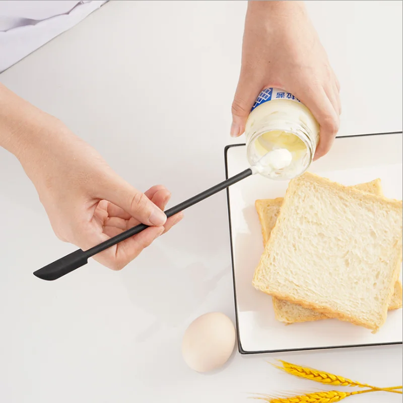 Silicone spatula mini spatula set lengthened cosmetic bottle jam double-head scraper kitchen cake baking tool accessories