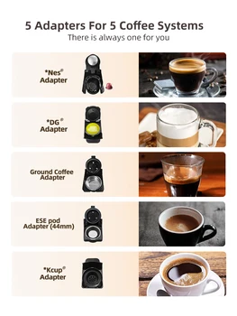 HiBREW Multiple Capsule Coffee Machine, Hot/Cold Dolce Gusto Milk Nespresso Capsule ESE Pod Ground Coffee Cafeteria 20Bar 5 in 1 5
