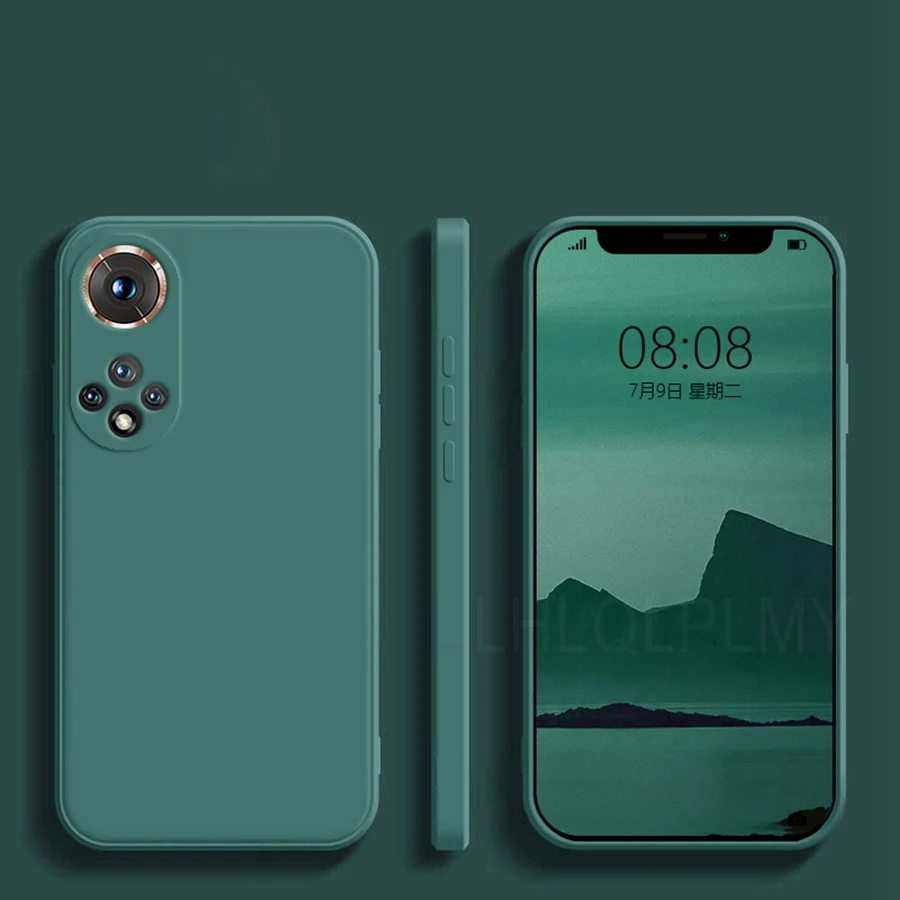 Elegant Square Liquid Silicone Soft Phone Case Cover