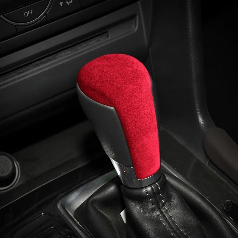 

Alcantara Suede for Mazda3 Axela Atenza CX5 CX49 Gear Shift Head Cover Trim Handle Catch Knob Lid Cap Sticker Decoration