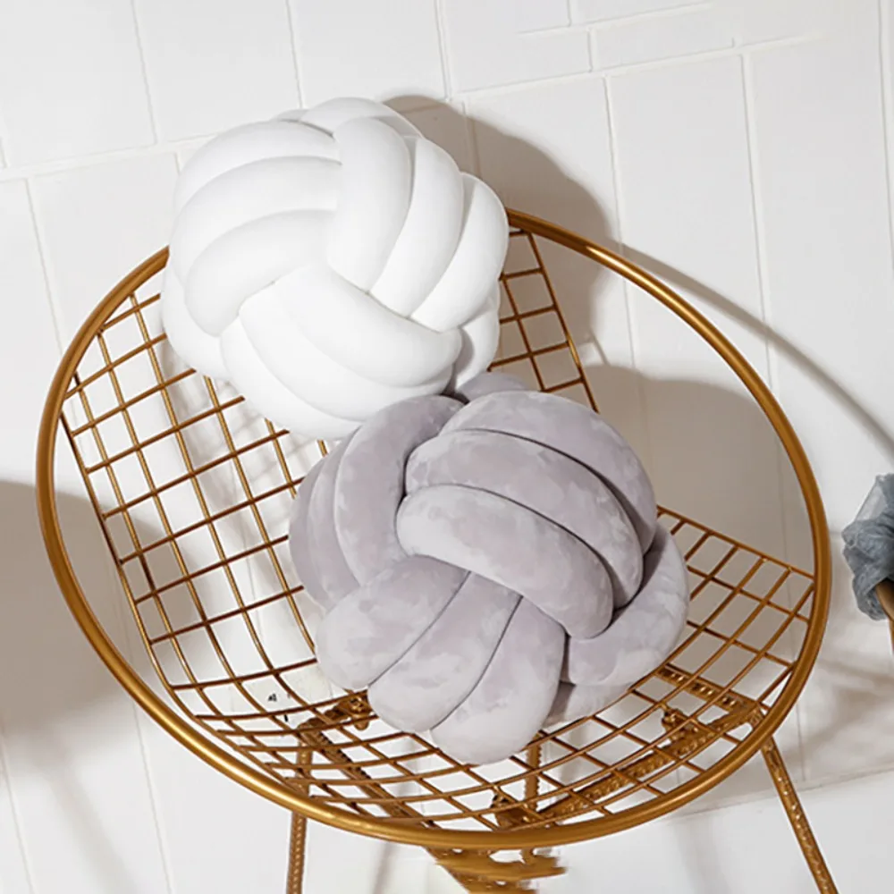 Warm Nordic Style Velvet Knotted Pillow 1