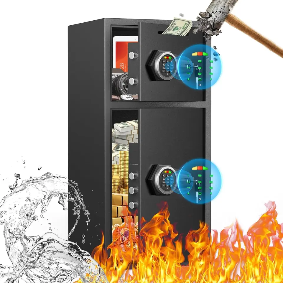 Large Fireproof Waterproof Safe Box with LED Light