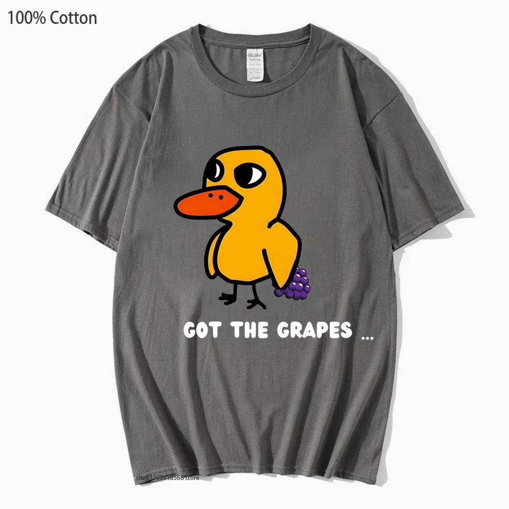 

Got Any Grapes The Duck Song T-Shirts Funny Video Graphic Shirt Short Sleeve Summer Clothes Women Cartoon Printing Tops Men Tees