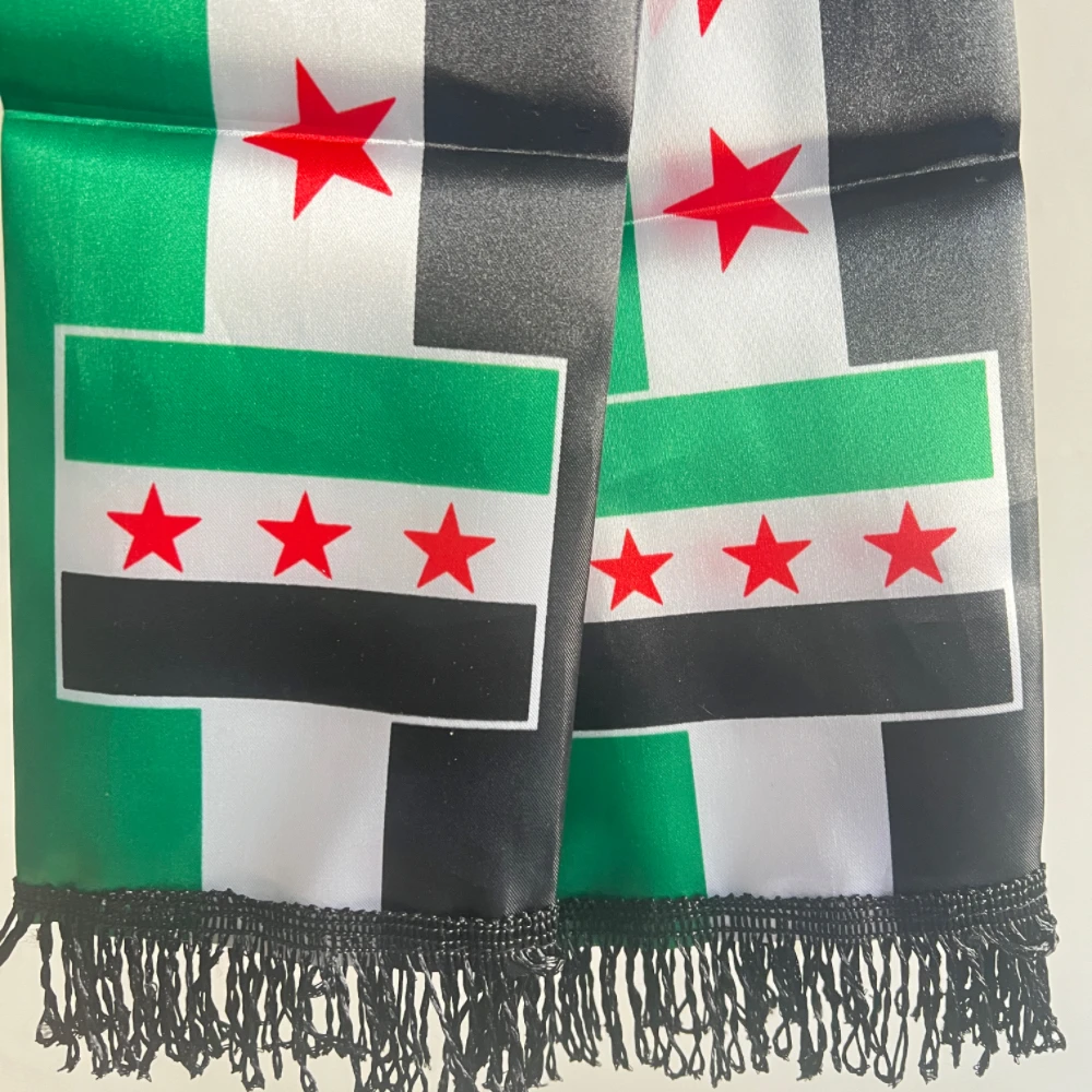 Syrian Scarf CZYSyria Scarf 14*135cm The Syrian Arab Republic Syrian Three Star Scarf Banner