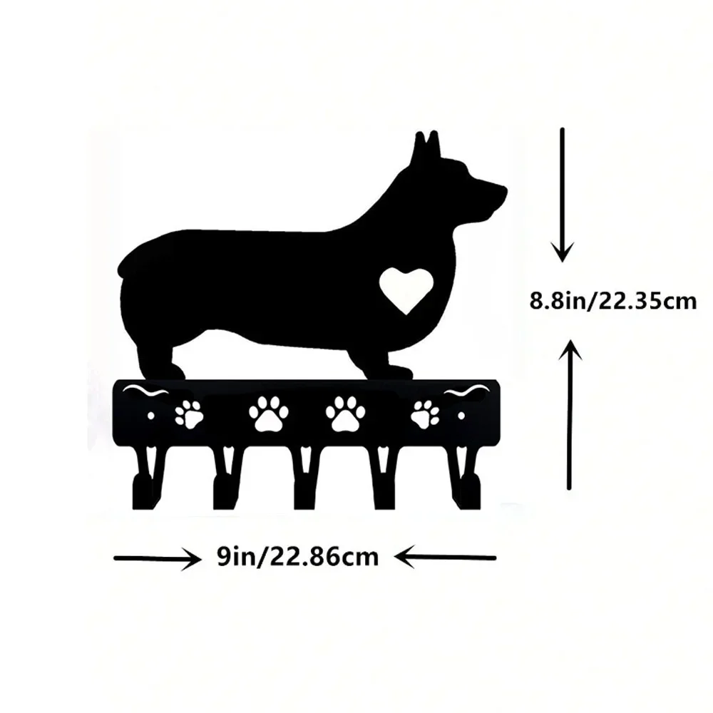 Hook Cute Room Decor 1pc Corgi Dog - Key Hooks & Keychain Holder Metal Wall Hook NewLiving Room/Home Decoration Crochet Hangers 2